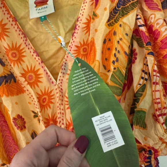 NEW WITH TAGS FARM Rio Yellow Rio Tapestry Maxi Dress - Picture 5 of 9